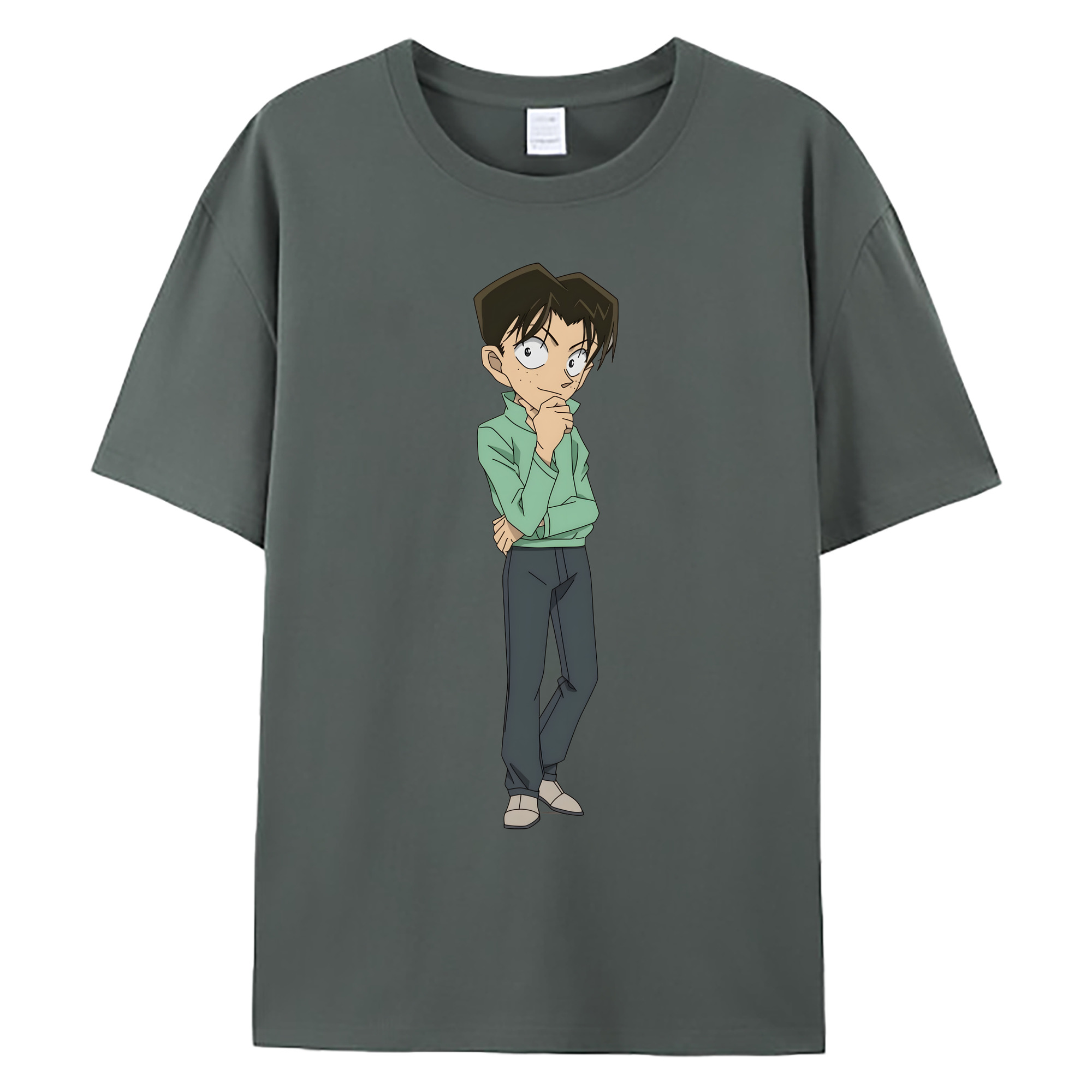 （画像用） 名探偵コナン 円谷 光彦 つぶらや みつひこ Detective Conan Mitch Tennyson 綿100％ メンズ半袖Tシャツ｜肌触りやわらか＆通気性